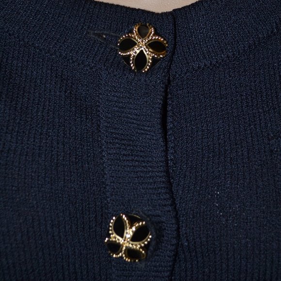 (FABULOUS) ST. JOHN COLLECTION BLACK  FIVE BUTTON JACKET 4 & PANTS 2 Suit - Picture 3 of 12